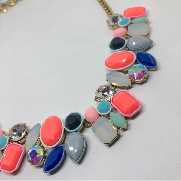 J.Crew Colorful Fiesta Statement Necklace in Blues NEW - Picture 5 of 12
